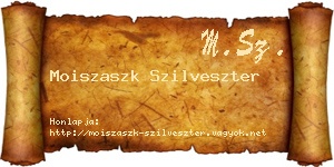 Moiszaszk Szilveszter névjegykártya